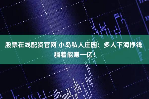 股票在线配资官网 小岛私人庄园：多人下海挣钱 躺着能赚一亿！